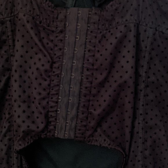 Victoria's Secret Navy Polkadot Laced Bustier / Corset 34B with Garter Straps - Picture 4 of 5